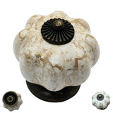 DIY Decor Hub - 20 pcs Antique Brass Brown Ceramic Pumpkin Cabinet Knobs with Solid Brass Core for Cabinets, Drawers, Dressers