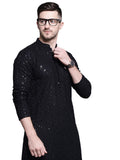 Jompers Men'S Sequin Embroidered Pure Cotton Kurtas (Black, M)