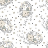 Flannel Baby Dreams Teddy Bear Fabric by Springs Sold by The Yard