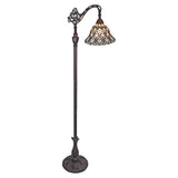 Amora Tiffany Floor Lamp Torchiere - Arched Style Peacock Floor Lamp - 62Tall Peacock Floor Stained Glass Lamp - Tiffany Flo