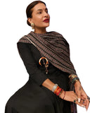 Anni Designer Women'S Rayon Viscose Anarkali Solid Kurta With Pant & Dupatta (Avantika Black_L_Black_Large),Black,L