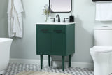Elegant Decor Indoor Modern Under Sink Bathroom Fixtures Storage Organizer Cabinet 24 Inch Single Bathroom Vanity - Green