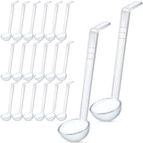 Tioncy 20 Pcs 1 oz Plastic Small Ladles with 7 Inches Long Handle, Mini Ladle for Serving Salsa Sauce Dressing Punch Bowl Sauces