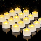 Haown White Flameless LED Tea Lights - Battery-Powered Dancing Flame Candles for Modern Homes, White Weddings & Easter Decor (Wh