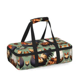 LPLSNWS Rooster and Chicken Printed Insulated Casserole Storage Bag Insulated bag for hot and cold food, durable Oxford cloth