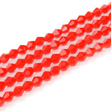2000pcs Czech Faceted Bicone Crystal 4mm (0.16 Inch) Small Glass Beads Spacer Bulk Coral red