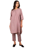 Anni Designer Women'S Rayon Blend Straight Solid Kurta With Pant (Nanital Purple_S_Purple_Small),Purple,S