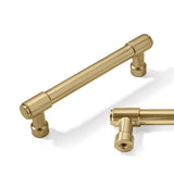CABDM 2 Pack 4 (102mm) Cabinet Handles - Brushed Gold & Satin Brass Drawer Pulls for Cabinets