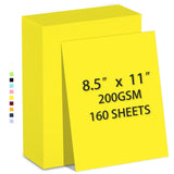 160 Sheets Cardstock Paper 8.5 x 11 Heavyweight Weight 200gsm Yellow Card Stock Paper Printing, Crafts, Invitations | Smooth Pri