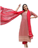 Gosriki Women'S Cotton Blend Embroidered Straight Kurta With Pants & Dupatta (Dumas-Pink_L-Gs_Pink_Large),Pink,,B0BPJRFRGV