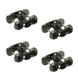 4pcs HO Scale 1:87 Model Trains Bogies with 33 DC Metal Wheels (Style B)