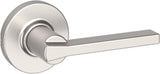 Kwikset Casey Interior Passage Round Door Handle, Lever for Closet and Hallway Doors, Reversible Non-Locking Handle Lever, Satin
