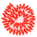 200pcs Czech 12mm Faceted Teardrop Briolette Crystal Glass Beads Pendant Drop Bulk Light Siam Red