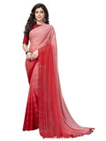 Pratham Blue Womens Silk Saree With Blouse Piece (PB-231_Pink and Red)