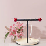 Trendivibe Jewelry Organizer Stand With Tray Modern Hanging Organizer Jewelry Tray Dish White Black Rod