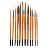 Zoomella 12Pcs Artist Paint Brush Set Nylon Hair Acrylic Watercolor Round Pointed Tipcrafts|Art Supplies|Painting Supplies|Artis