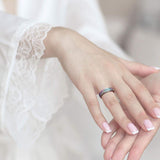 DURSI Spinner Ring for Women Mood Ring for Kid Fashion Stainless Steel Fidget Ring for Anxiety Sand Blast Finish (Chameleon 6mm,