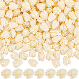 SOFPLATE 200Pcs 7x9mm Pikake Flower Beads Artificial Jasmine Flower Beads Bulk Summer Loose Beige 3D Carved Floral Spacers for J
