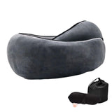 Calandis Airplane Travel Pillow Portable Adjustable Neck Pillow For Home Office Train Plush Dark Grey | Travel Pillows | Travel