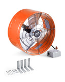VEVOR Gable Mount Fan, 15 Inch Attic Exhaust Fan with Adjustable Thermostat & Outer Mesh, 1650 CFM House Ventilator Cools Up to