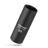 TIGHTSPOT 3/8 Inch Drive - 5/8 Inch Deep Impact Socket with Anti-Rounding 6 Point Design, Heat-Treated CRMO Steel