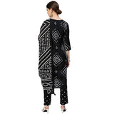 Ishin Women'S Silk Blend Embroidered Straight Kurta Suit Set With Dupatta & Pants Dhkpldsgl-18035_M_Black