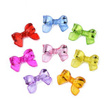DanLingJewelry 200Pcs Random Acrylic Bow Knot Tie Beads - Colorful Transparent Bow Beads for Bracelet & Necklace Making