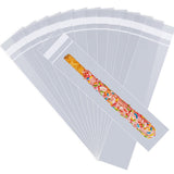 Voikinfo 100 pcs 5x16 Long Clear Resealable Poly Bags - Self Sealing Treat/Cookie Bags with Adhesive Flap - Gift Wrap - 1.4 mil