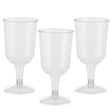 Plastic Wine Glasses Set - 20 Pack 6 Oz. - Crystal Clear Disposable Champagne Glasses With Stem - Disposable Wine Cups For Parties- Ideal For Weddings Birthdays And Parties - Plastic Cups For Wine -Like New