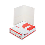 Universal UNV56604 11 in. x 8.5 in. Embossed Leather Grain Paper 2Pocket Portfolio White (25/Box)