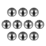 HARFINGTON 10pcs Beads 10mm Stainless Steel 5mm Hole Dia Bead for DIY Crafts, Silver Tone