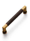JIASENBAO 5 Pack Antique Brass Cabinet Pulls 3.75 Hole Center Knurled Vintage Drawer Pulls Bathroom Dresser Handles Hardware Squ