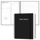 Daily Planner Undated - A4 To Do List Notebook Hourly Schedules, Spiral Appointment Planner for Women and Men,PVC Hardcover, Inn