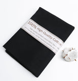 FFPDYBEST Black Cotton Fabric, Natural 100% Cotton Poplin Fabric by The Yard 59 Inches Wide Lining Fabric for Sewing Apparel Clo