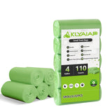 110 Counts Aklyaiap Small Trash Bags Biodegradable, Extra Thick & Strong 4 Gallon Trash Bag Green, Unscented Small Garbage Bags,