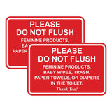 All Quality Classic Framed Please Do Not Flush Thank You Bathroom Etiquette Sign - 5 x 7 (Red) 2 Pack