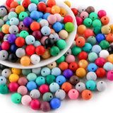 Sunrony Mixed Color Random 160PCS 12mm Silicone Beads for Keychain Making, Multicolor Round Silicone Beads for Pens and Necklace