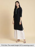 Rangita Women'S Rayon Straight Kurti, Navy Blue, 46