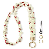 Stretchy Scrunchie Lanyard for ID Badges - Cute Neck Lanyard for Keys | Retractable Keychain Holder for Women, Teachers (Print -