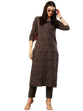 Gosriki Women'S Cotton Blend Straight Printed Kurta With Pant (Lupar Blue-Gs_Xxl_Blue_Xx-Large),Blue,2,B0CTCLR38W