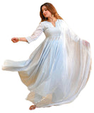 Anni Designer Women'S Rayon Viscose Embellished Anarkali Kurta With Pant & Dupatta (Sikana Sky Blue_M_Sky Blue_Medium),Sky Blue,M