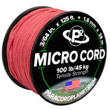 Paracord Planet Micro Paracord - Thin Braided Cord for Crafting, Fishing, and DIY Projects in 125 ft Spools - Salmon