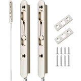Blulu 2 Pcs 18 Inch Extended Flip Lever Flush Bolt for Double Door, Extra Long Heavy Duty French Door Locks Hardware (Satin Nick