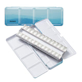 MEEDEN Empty Travel Watercolor Palette: Portable Watercolor Palette Tin with 24 Half Pans - Metal Watercolor Paint Palette Tin B