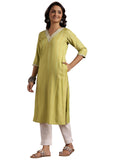 Libas Women'S Cotton Woven Design Regular Kurta (29199 Lime Green