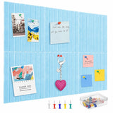QUIET CANVAS Acoustic Wall Slat Pinboard, 1x1ft, Pack 6, 50 PushPins Blue