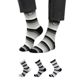 The Sock Street | Bamboo Socks For Men | Crew Length Formal Socks | Pack Of 3 | Stripped Pattern | Multicolor