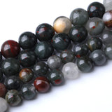 45PCS 8MM Natural African Bloodstone Stone Beads Energy Healing Beads for DIY Jewelry Bracelet Necklace Making for Jewelry Makin