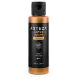 ARTEZA Iridescent Acrylic Paint, Zesty Orange, 118 ml Bottle, Heavy Body Acrylic Paint, Professional Art Supplies for Acrylic Pa