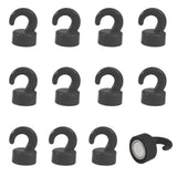 JINGZHAN 12 Pcs Mini Magnetic Hooks Black Small Magnet Cute Hook 8Lbs